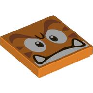 Набор LEGO Tile 2 x 2 with Groove with Cat Goomba Print, Оранжевый