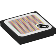 Набор LEGO Tile 2 x 2 with Groove with Torpedo Ted and Barcode Print (Sticker), Черный