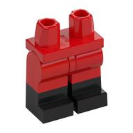 Деталь LEGO Hips with Red Legs and Black Boots Pattern, Красный