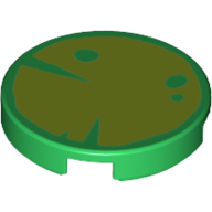 Деталь LEGO Tile Round 2 x 2 with Leaf / Water Lily print, Зеленый