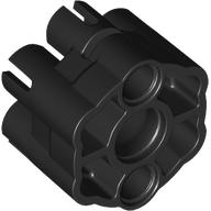 Деталь LEGO Launcher, Weapon Rapid Shooter Six Barrel, 2 Fingers, Черный
