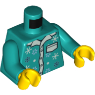 Деталь LEGO Верхняя часть мини-фигурки № 5788, Темно-бирюзовый