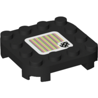 Plate Round Corners 4 x 4 x 2/3 Circle with Reduced Knobs and Spiked Ram and Barcode Print (Sticker)