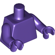 Деталь LEGO Torso, Dark Purple Arms and Hands [Plain], Темно-фиолетовый