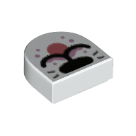 Tile 1 x 1 Half Circle with Animal Snout, Coral Tongue print