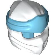 Деталь LEGO Wrap with Long Back Knot, Medium Azure Band Pattern, Белый