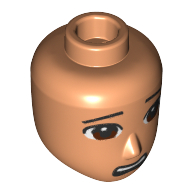 Minidoll Head Male Dark Brown Eyes, Open Mouth Scared print