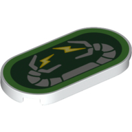 Деталь LEGO Tile Round 2 x 4 with Doc Ock Arms, Lightning print, Белый