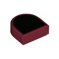 Деталь LEGO Tile 1 x 1 Half Circle with Black Field print, Темно-красный