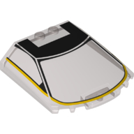 Набор LEGO Windscreen 6 x 6 x 1 1/3 with Black/Yellow Lines/Cockpit print, Прозрачный черный
