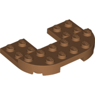 Деталь LEGO Plate Round Corners Double 4 x 6 with 2 x 2 Cutout and 2 x 6 Raised Studs, Средне-темный телесный