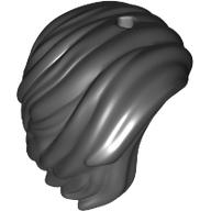 Деталь LEGO Minifig Hair Swept to Right, Черный
