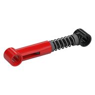Деталь LEGO Technic Shock Absorber 6.5L with Hard Spring, Tight Coils at End, Black Rod [Complete Assembly], Красный
