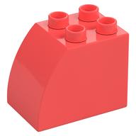Деталь LEGO Кирпичик Duplo 2 x 3 x 2, с изогнутым верхом, Коралловый
