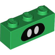 Brick 1 x 3 with Black Mask, White Eyes print