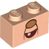 Набор LEGO Brick 1 x 2 with Nose, Open Mouth, Tooth print, Light Flesh