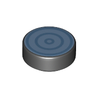 Tile Round 1 x 1 with Medium Blue Circles on White Background print