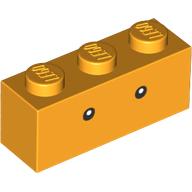 Набор LEGO Brick 1 x 3 with Small Black Eyes Print, Bright Light Orange