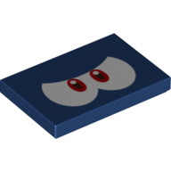 Набор LEGO Tile 2 x 3 with White Eyes, Red Pupils Angry print, Темно-синий