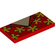 Набор LEGO Tile 2 x 4 with Groove with Hawaiian Shirt and Tan Neck Print, Красный