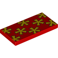Набор LEGO Tile 2 x 4 with Groove with Hawaiian Shirt Print, Красный