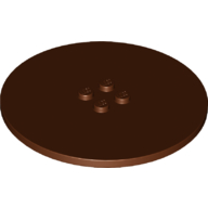 Набор LEGO Plate Special Round 8 x 8 with 2 x 2 Center Studs with Groove, Красно-коричневый