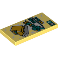 Набор LEGO Tile 2 x 4 with Ice Skate, Chinese Symbols 'Ice Skates Rental, 50 Dollars/hour' print, Bright Light Yellow