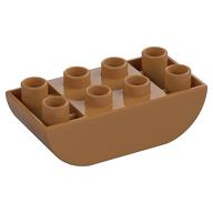Деталь LEGO Кирпичик изогнутый нижний 2 x 4, Средне-темный телесный