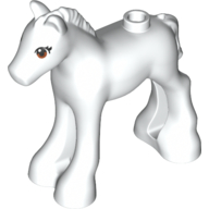 Набор LEGO Animal, Horse / Foal, with Brown Eyes and Black Eyelashes Print, Белый
