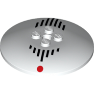 Dish 6 x 6 Inverted (Radar) with Solid Studs with Black Lines, Red Dots print
