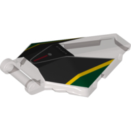 Набор LEGO Windscreen 6 x 4 x 1 Hexagonal with Handle with Black/Yellow/Dark Green print, Прозрачный черный