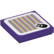 Набор LEGO Tile 2 x 2 with Groove with Ant Trooper and Barcode Print (Sticker), Темно-фиолетовый