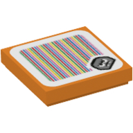 Набор LEGO Tile 2 x 2 with Groove with Goombrat and Barcode Print (Sticker), Оранжевый