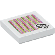 Набор LEGO Tile 2 x 2 with Groove with Mechakoopa and Barcode Print (Sticker), Белый