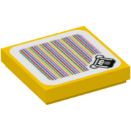 Набор LEGO Tile 2 x 2 with Groove with Stingby and Barcode Print (Sticker), Желтый
