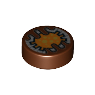 Tile Round 1 x 1 with Electronic Eye Print
