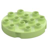 Деталь LEGO Пластина Duplo круглая 4 x 4, Желто-зеленый
