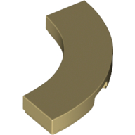Деталь LEGO Tile 3 x 3 Curved, Macaroni, Песочный