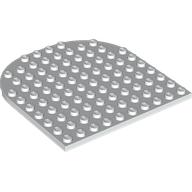 Деталь LEGO Plate 10 x 10 with Rounded End, Белый