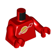 Деталь LEGO Torso Space Classic Moon print, Red Arms and Hands, Красный
