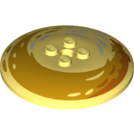 Деталь LEGO Dish 6 x 6 Inverted (Radar) with Solid Studs with Dark Orange Paint Strokes print, Ярко-светло-желтый