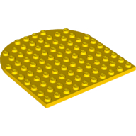 Деталь LEGO Plate 10 x 10 with Rounded End, Желтый