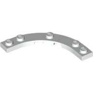 Деталь LEGO Plate Round Corner 5 x 5 with 4 x 4 Round Cutout, Белый
