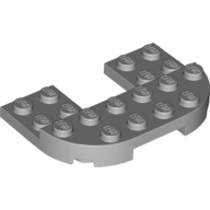 Деталь LEGO Plate Round Corners Double 4 x 6 with 2 x 2 Cutout and 2 x 6 Raised Studs, Светлый сине-серый