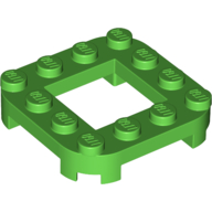 Деталь LEGO Plate Round Corners 4 x 4 x 2/3 Circle with 2 x 2 Cutout, Ярко-зеленый