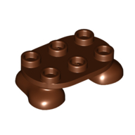Деталь LEGO Feet, 2 x 3 x 2/3 with 6 Studs on Top, Красно-коричневый