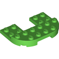 Деталь LEGO Plate Round Corners Double 4 x 6 with 2 x 2 Cutout and 2 x 6 Raised Studs, Ярко-зеленый
