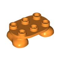 Деталь LEGO Feet, 2 x 3 x 2/3 with 6 Studs on Top, Оранжевый