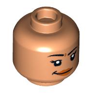 Деталь LEGO Minifig Head Smile/Smirk, Peach Lips print, Телесный