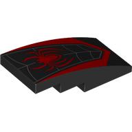 Набор LEGO Slope Curved 4 x 2 No Studs with Spider Wes, Red Spider-Man Logo print, Черный